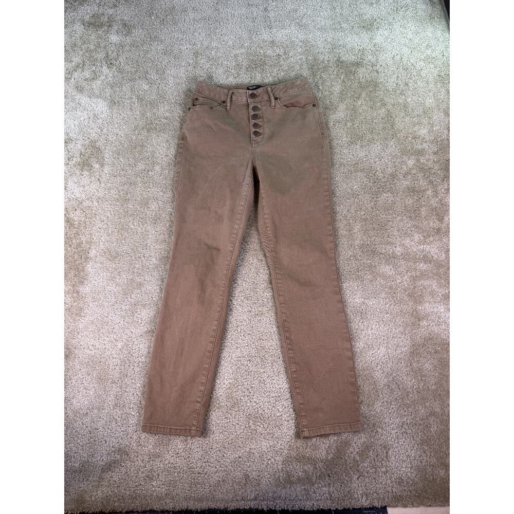 Simply Vera Wang Jeans Womens 4 Brown High Rise Skinny Ankle Denim 26x27 C892